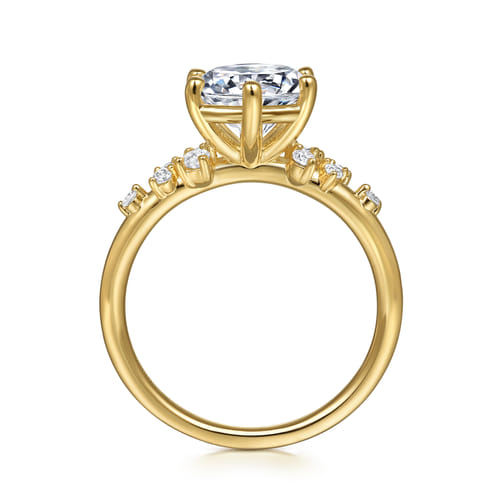 14K Yellow Gold 6 Prong Round Diamond Engagement Ring