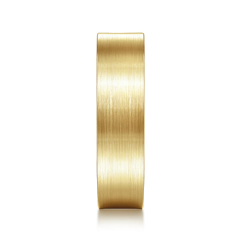 14K Yellow Gold 6mm - Flat Men's Wedding Band in Satin Finish