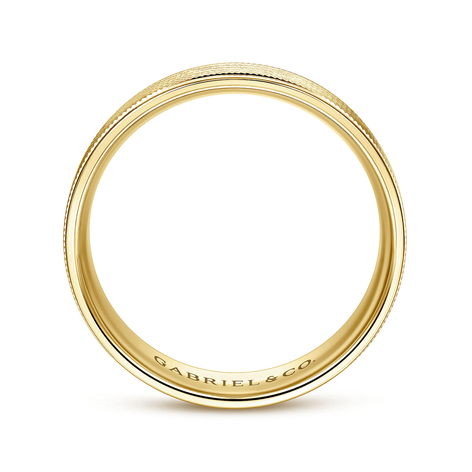 14K Yellow Gold 6mm - Men's Wedding Band in Brushed Finish