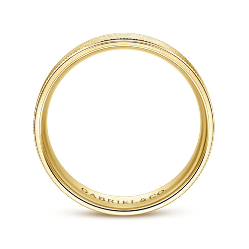14K Yellow Gold 6mm - Men's Wedding Band in Brushed Finish