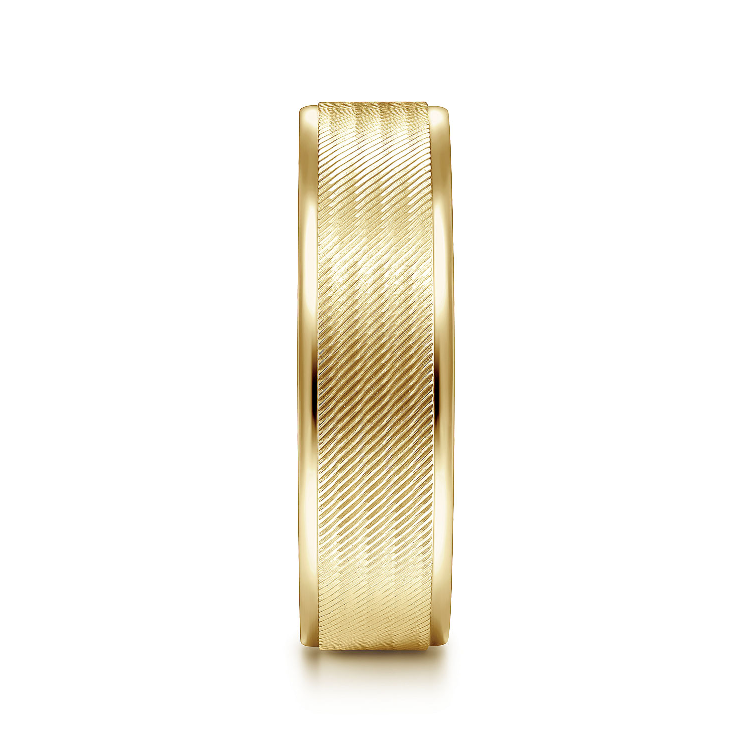 14K Yellow Gold 6mm - Men's Wedding Band in Brushed Finish
