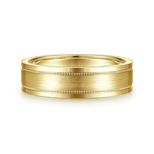 14K Yellow Gold 6mm - Men's Wedding Band in Satin Finish