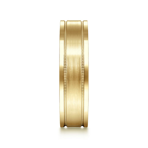 14K Yellow Gold 6mm - Men's Wedding Band in Satin Finish