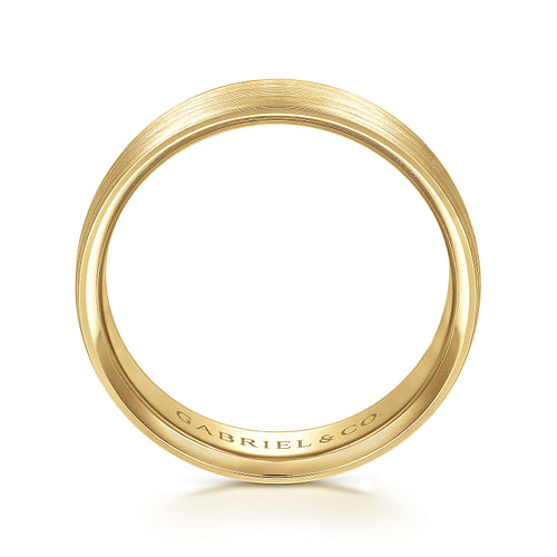 14K Yellow Gold 6mm - Men's Wedding Band in Satin Finish