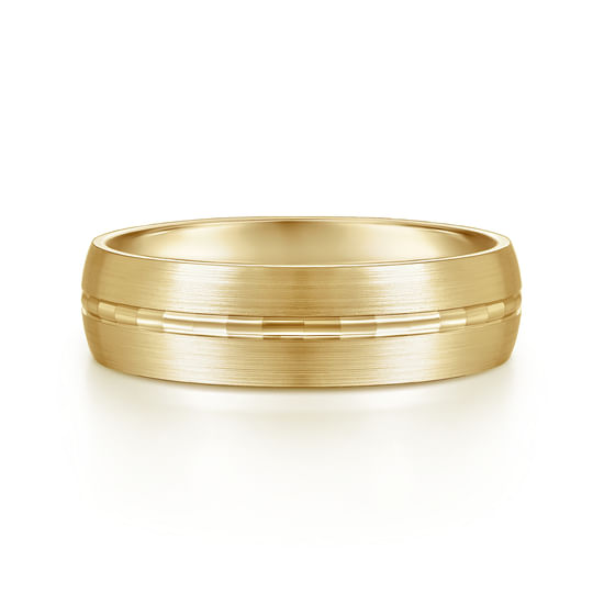 Gabriel - 14K Yellow Gold 6mm - Men's Wedding Band in Satin Finish