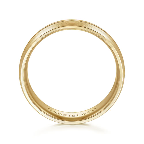 14K Yellow Gold 6mm - Men's Wedding Band in Satin Finish