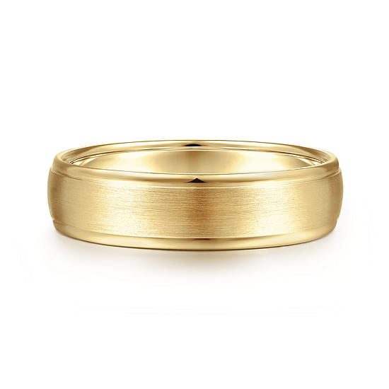 Gabriel - 14K Yellow Gold 6mm - Men's Wedding Band in Satin Finish