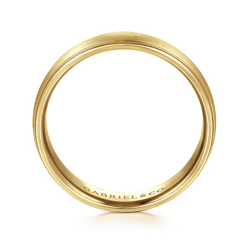 14K Yellow Gold 6mm - Men's Wedding Band in Satin Finish