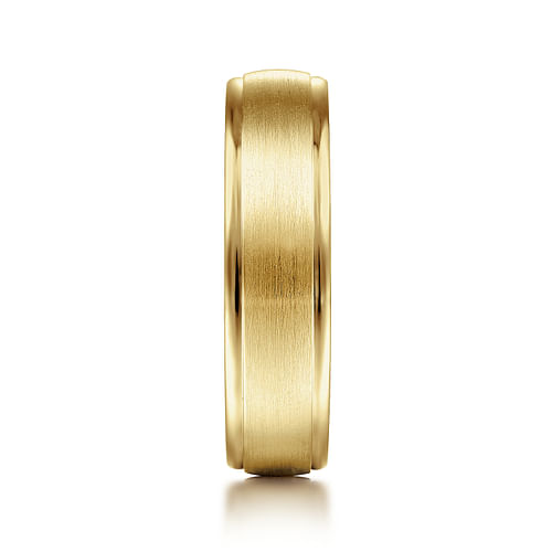 14K Yellow Gold 6mm - Men's Wedding Band in Satin Finish