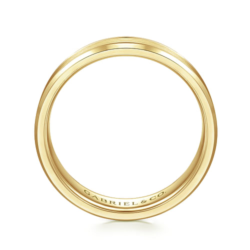 14K Yellow Gold 6mm - Men's Wedding Band in Satin Finish