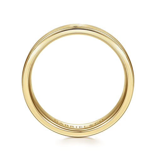 14K Yellow Gold 6mm - Men's Wedding Band in Satin Finish