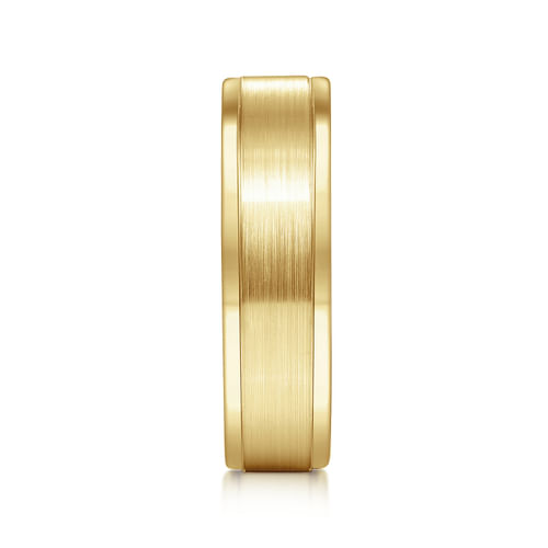 14K Yellow Gold 6mm - Men's Wedding Band in Satin Finish