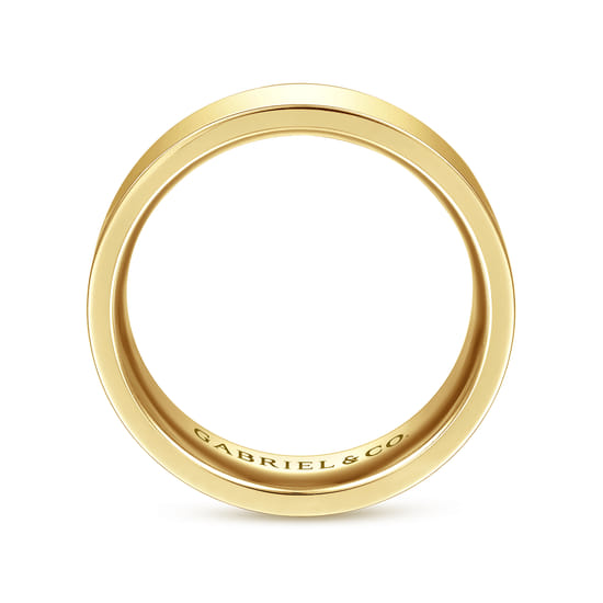 14K Yellow Gold 6mm High Polished Cigar Band angle 2