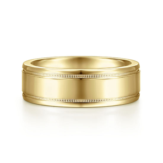 Gabriel - 14K Yellow Gold 7mm - High Polished Men's Wedding Band 