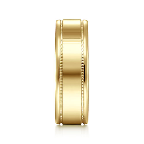 14K Yellow Gold 7mm - High Polished Men's Wedding Band 