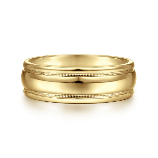 Gabriel - 14K Yellow Gold 7mm - Men's Wedding Band in High Polished Finish