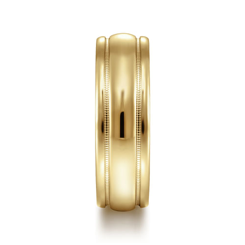 14K Yellow Gold 7mm - Men's Wedding Band in High Polished Finish