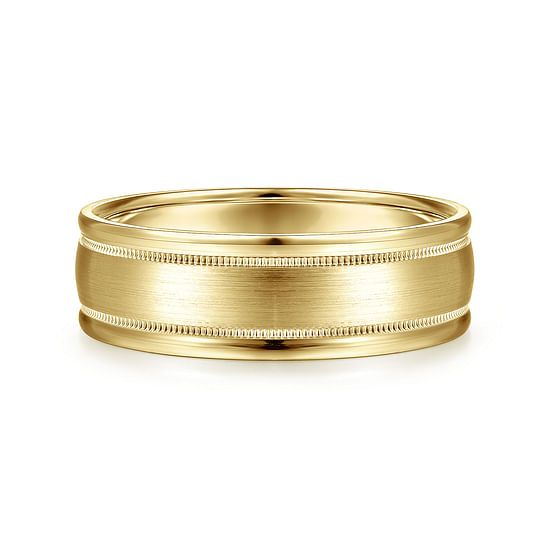 Gabriel - 14K Yellow Gold 7mm - Men's Wedding Band in Satin Finish