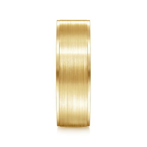 14K Yellow Gold 7mm - Men's Wedding Band in Satin Finish