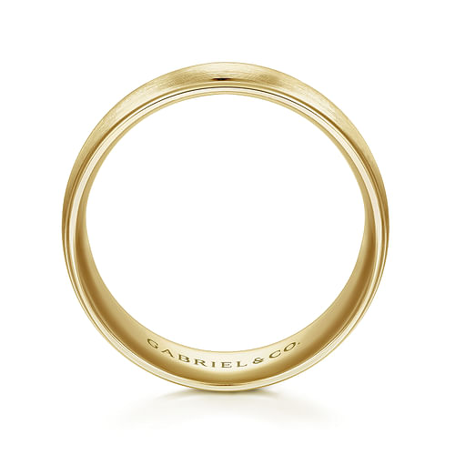 14K Yellow Gold 8mm - Men's Wedding Band in Satin Finish