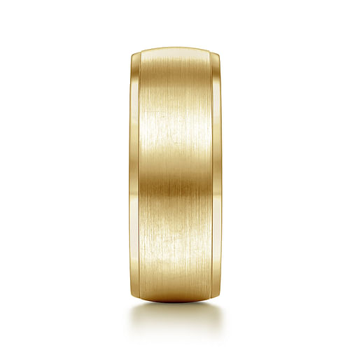 14K Yellow Gold 8mm - Men's Wedding Band in Satin Finish