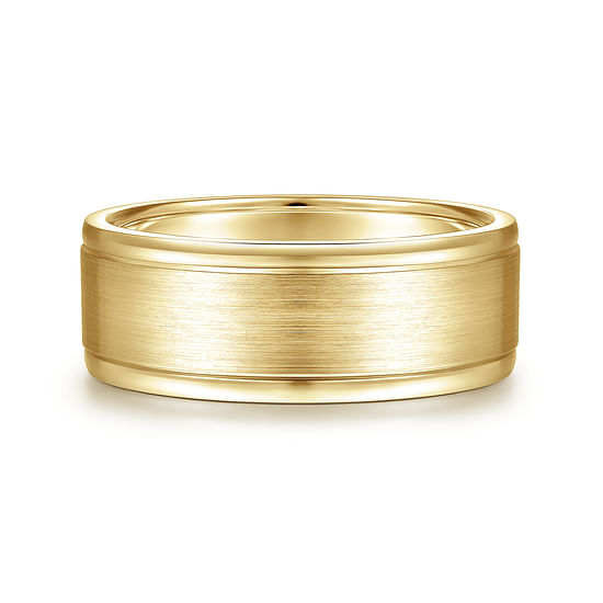 Gabriel - 14K Yellow Gold 8mm - Men's Wedding Band in Satin Finish