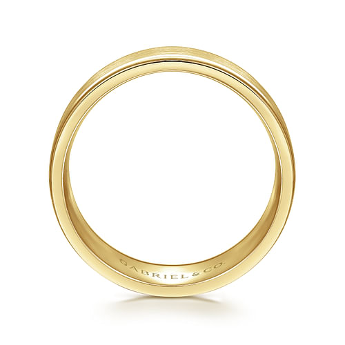 14K Yellow Gold 8mm - Men's Wedding Band in Satin Finish