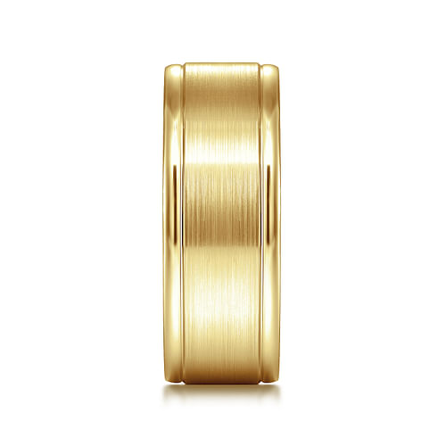 14K Yellow Gold 8mm - Men's Wedding Band in Satin Finish