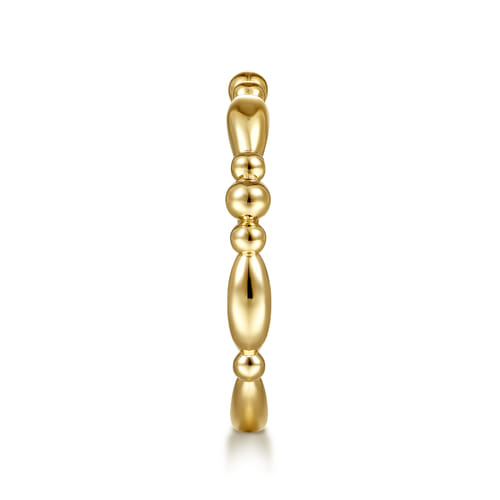 14K Yellow Gold Alternating Bar and Bujukan Bead Stackable Ring