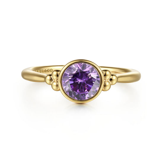 Gabriel - 14K Yellow Gold Amethyst Bujukan Ladies' Ring