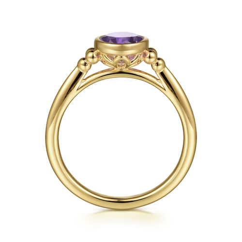 14K Yellow Gold Amethyst Bujukan Ladies' Ring
