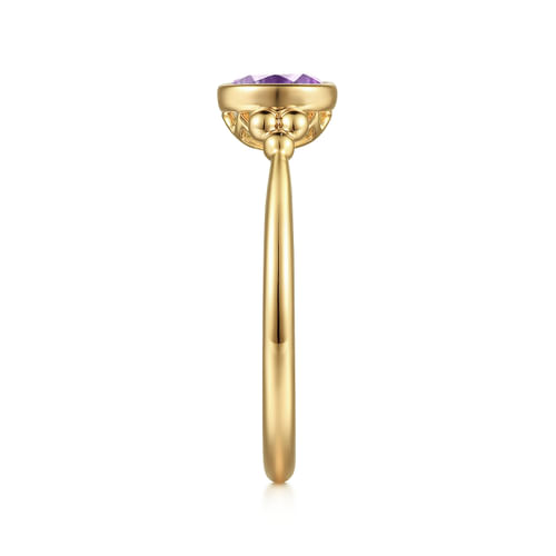 14K Yellow Gold Amethyst Bujukan Ladies' Ring