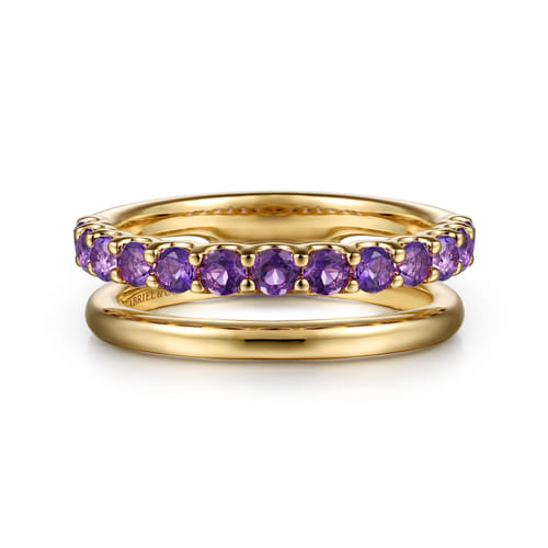 14K Yellow Gold Amethyst Ladies Ring 14K Yellow Gold Amethyst Ladies Ring