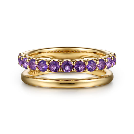 14K Yellow Gold Amethyst Ladies Ring 14K Yellow Gold Amethyst Ladies Ring