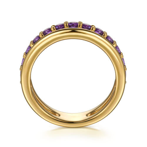 14K Yellow Gold Amethyst Ladies Ring 14K Yellow Gold Amethyst Ladies Ring