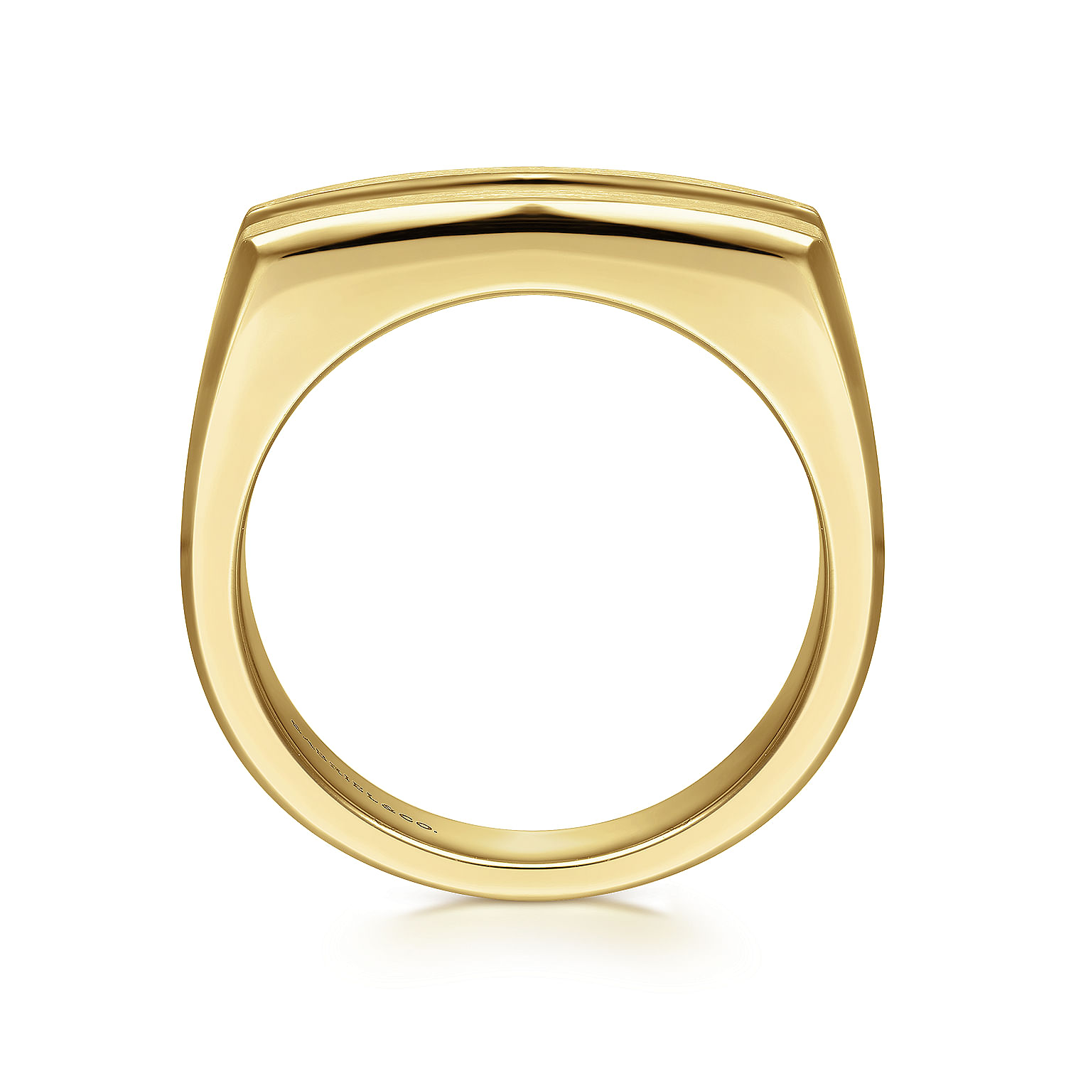 14K Yellow Gold Angular Diamond Ring in Satin Finish