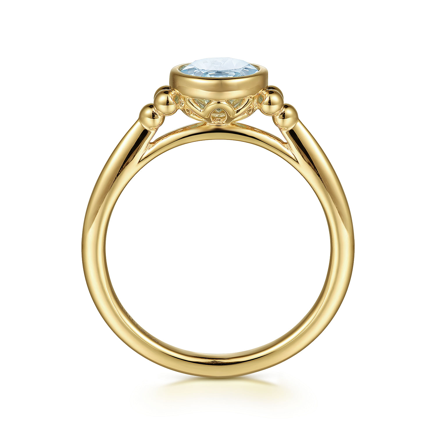 14K Yellow Gold Aquamarine Bujukan Ladies' Ring