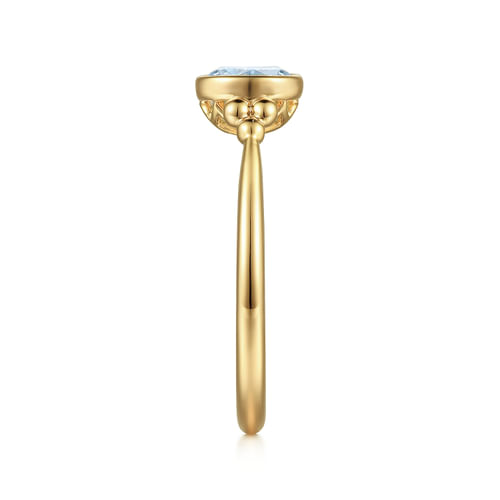 14K Yellow Gold Aquamarine Bujukan Ladies' Ring