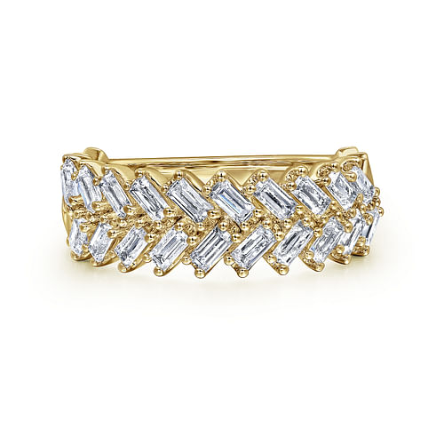 14K Yellow Gold Baguette Diamond Anniversary Band