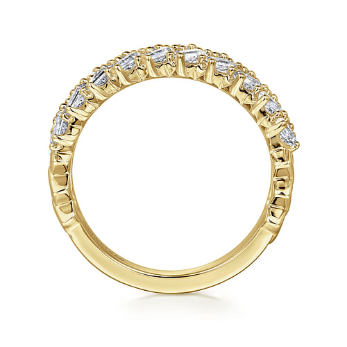 14K Yellow Gold Baguette Diamond Anniversary Band