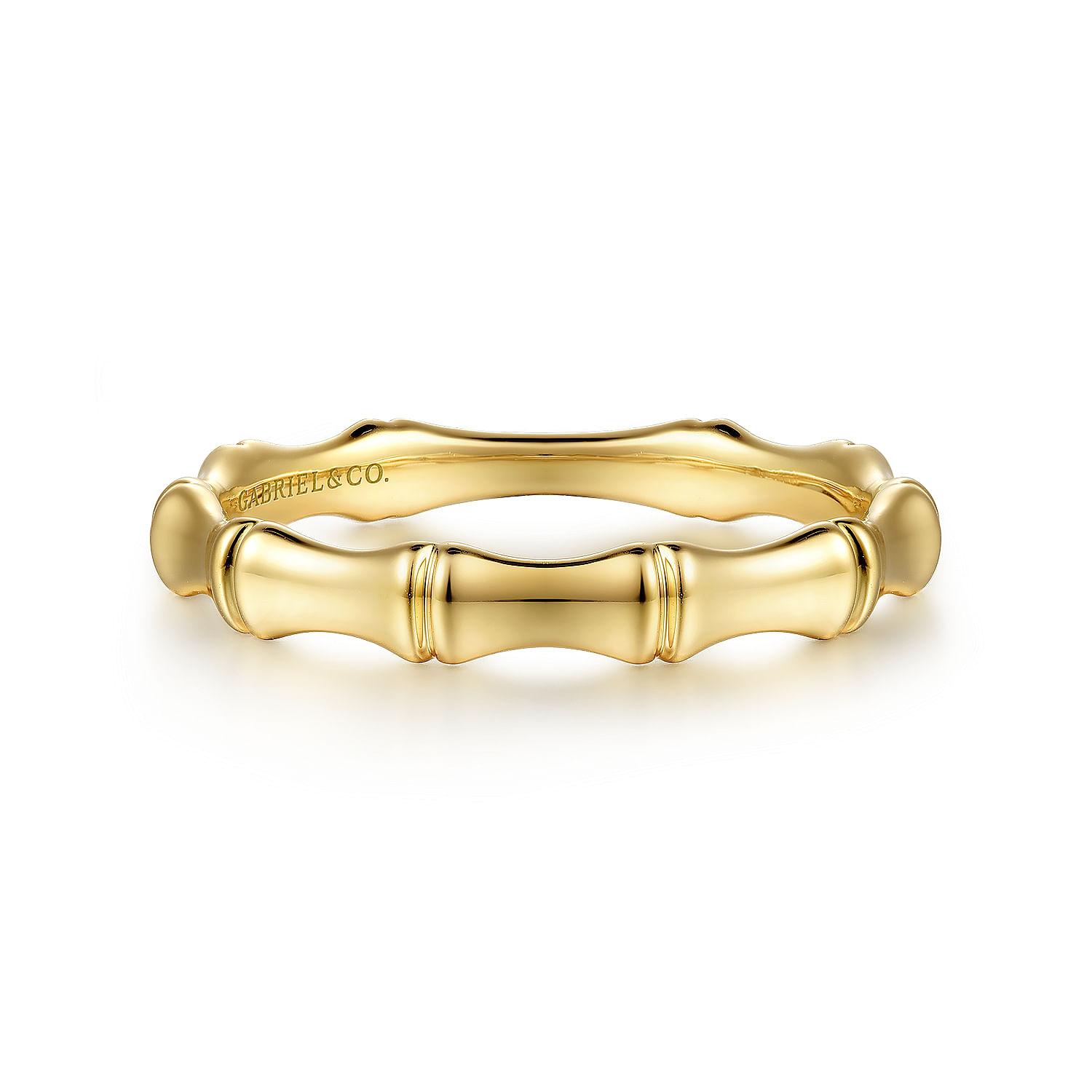 Gabriel - 14K Yellow Gold Bamboo Shape Stackable Ring