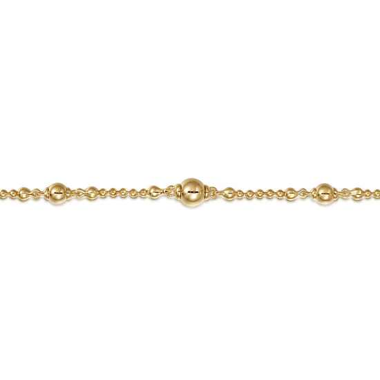 14K Yellow Gold Beaded Bracelet-Bujukan angle 2