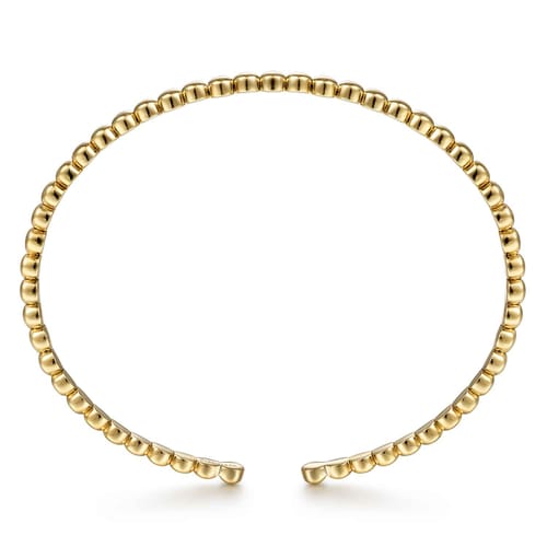 14K Yellow Gold Beaded Cuff Bracelet