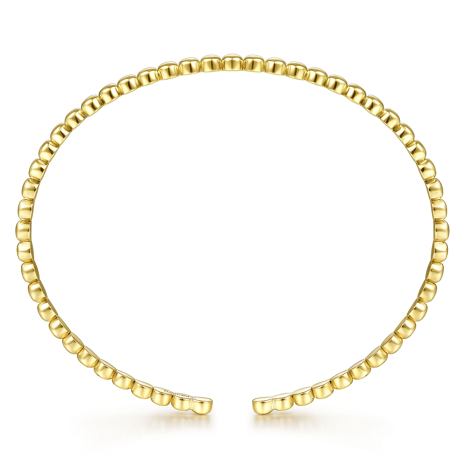 14K Yellow Gold Beaded Cuff Bracelet
