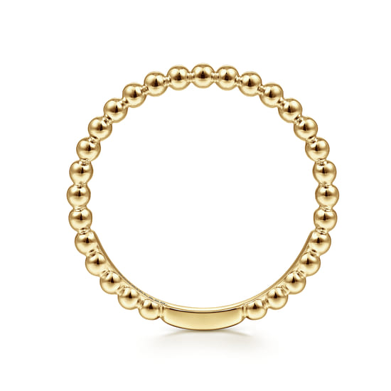 14K Yellow Gold Beaded Stackable Ring-Bujukan angle 2 14K Yellow Gold Beaded Stackable Ring-Bujukan angle 2