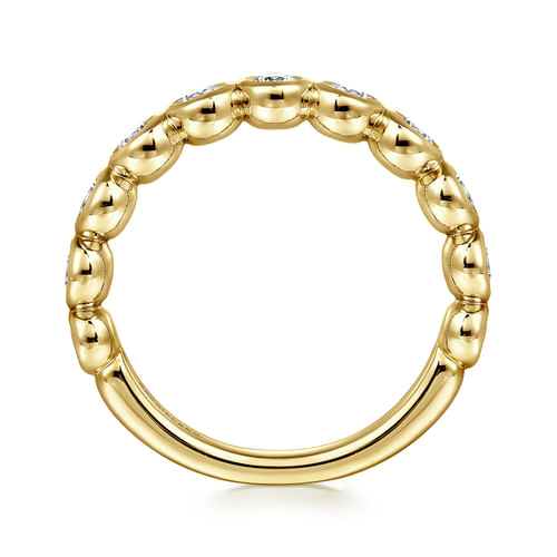 14K Yellow Gold Bezel Diamond Anniversary Band