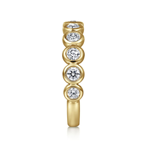 14K Yellow Gold Bezel Diamond Anniversary Band
