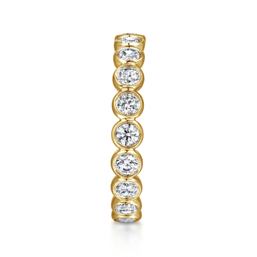 14K Yellow Gold Bezel Diamond Eternity Band