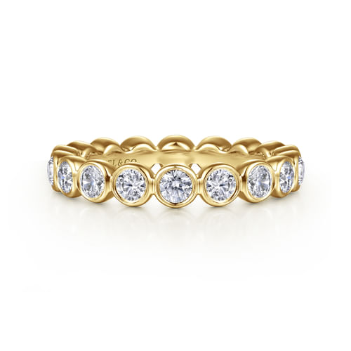 14K Yellow Gold Bezel Diamond Eternity Band