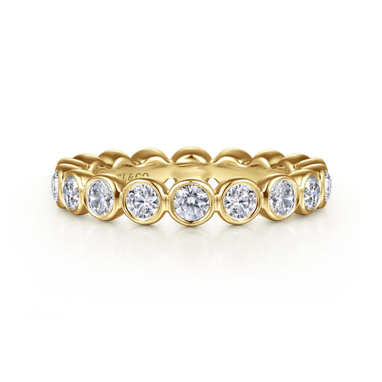 14K Yellow Gold Bezel Diamond Eternity Band